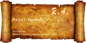 Reidl Agenór névjegykártya